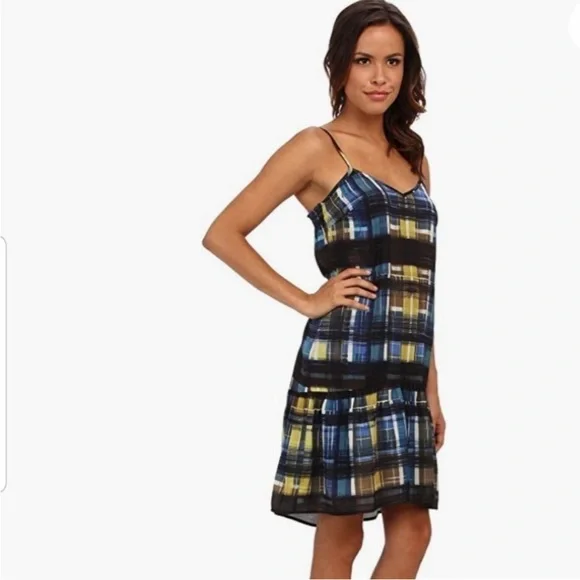 Stylish Plaid Spaghetti Strap Dress - Picture 1 of 9